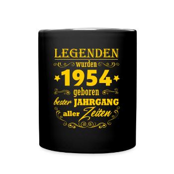 Né en 1954 70ème Cadeau Anniversaire Millésime 1954 - Mug uni - noir - Devant