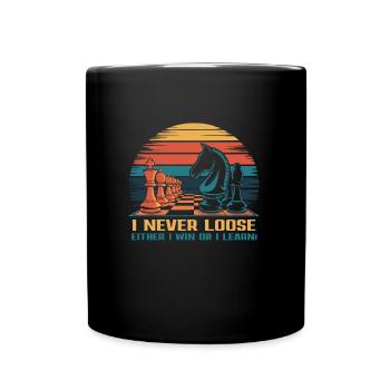 Échecs | Je ne perds jamais - Conception de joueur d’échecs rétro - Mug uni - noir - Devant