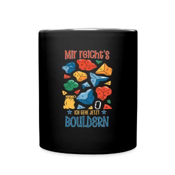 Ich gehe jetzt Bouldern | Cooles Boulder Design - Tasse einfarbig - Schwarz - Vorne