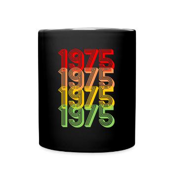 1975 Retro bunt Vintage 50.Geburtstag Geschenk - Tasse einfarbig - Schwarz - Vorne
