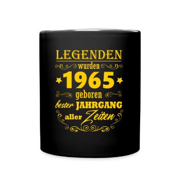 Legende 1965 Jahrgang 60. Geburtstag Geschenk - Tasse einfarbig - Schwarz - Vorne