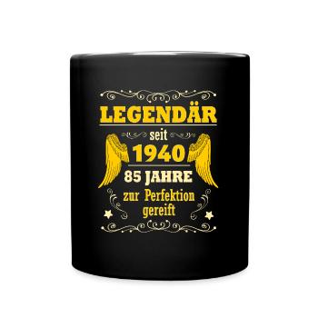 Legendär seit 1940 Geschenk 85. Geburtstag Mann - Tasse einfarbig - Schwarz - Vorne