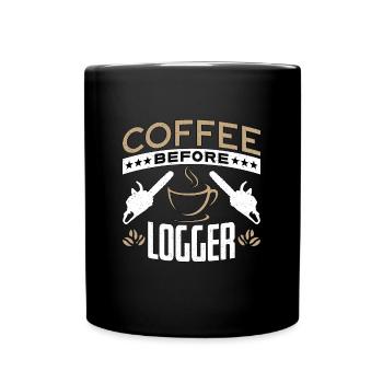 Exploitation forestière Café Menuisier Amateur de café Bûcheron - Mug uni - noir - Devant