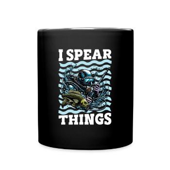 Spearfishing I Spear Things Freedive Spearfisher - Tasse einfarbig - Schwarz - Vorne