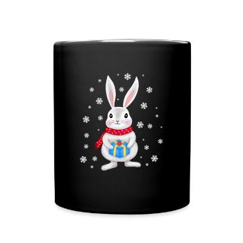 Christmas Bunny Rabbit Bunny Christmas Kids - Full Colour Mug - black - Front