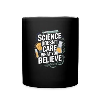 Wissenschaft, Forschung und Atheisten Sprüche - Tasse einfarbig - Schwarz - Vorne