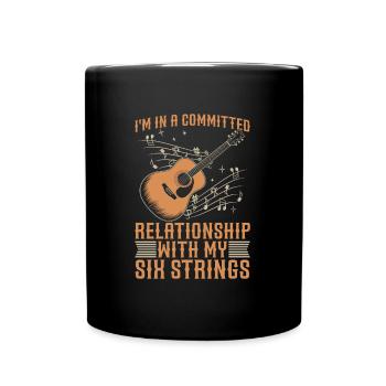 Akustikgitarre - Tasse einfarbig - Schwarz - Vorne