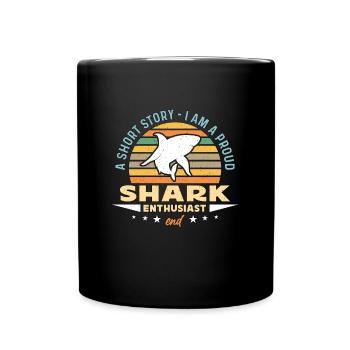Passionné de requins Une petite histoire Je suis océanologue - Mug uni - noir - Devant