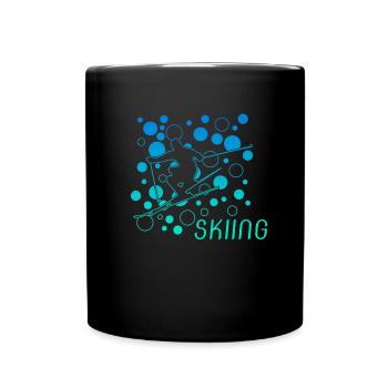 Skiing Ski skiing - Tasse einfarbig - Schwarz - Vorne