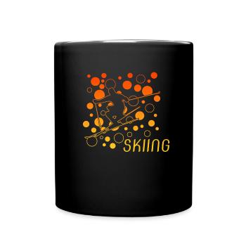 skiing ski ski fahren - Tasse einfarbig - Schwarz - Vorne
