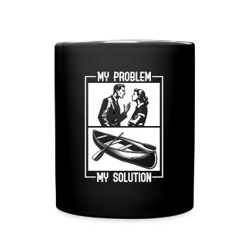 Canoéiste Mon problème Ma solution Pictogramme Maman Papa - Mug uni - noir - Devant