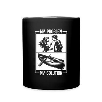 Canoéiste Mon problème Mon pictogramme Papa Maman Canoë - Mug uni - noir - Devant