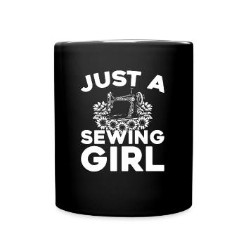 Machine à coudre juste une fille de couture - Mug uni - noir - Devant