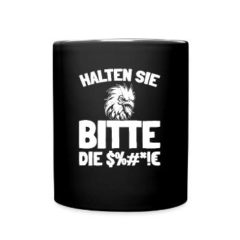 chicken hen please keep your mouth shut - Full Colour Mug - black - Front