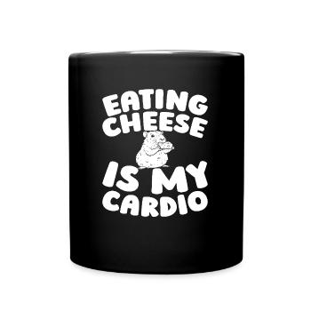 Käse Käser Funny Cardio Quote - Tasse einfarbig - Schwarz - Vorne