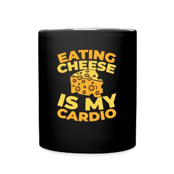 Käse Käser Funny Cardio Quote - Tasse einfarbig - Schwarz - Vorne