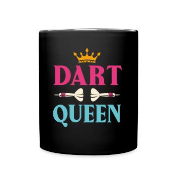 Dart Queen Dartpfeile Frauen - Tasse einfarbig - Schwarz - Vorne
