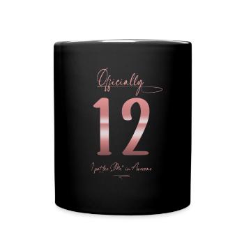 Official 12 Years Birthday Girl Gift - Full Colour Mug - black - Front