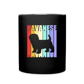 Chien bichon havanais - Mug uni - noir - Devant