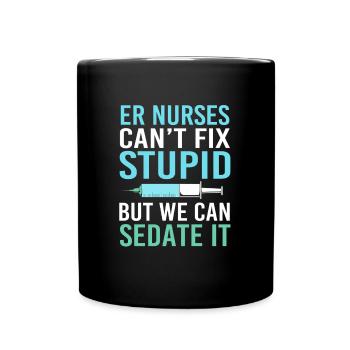 Notfall Krankenschwester - Tasse einfarbig - Schwarz - Vorne