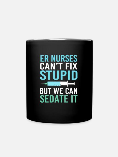 Notfall Krankenschwester - Tasse einfarbig - Schwarz