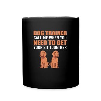 Hundetrainer - Tasse einfarbig - Schwarz - Vorne