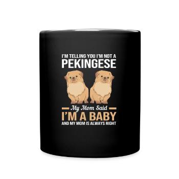 Pekinese Peningese - Tasse einfarbig - Schwarz - Vorne