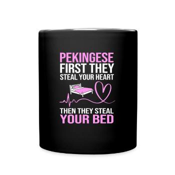 Chien pékinois - Mug uni - noir - Devant