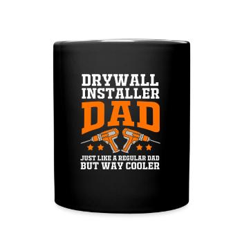 Construction site drywall assembly fitter father dad - Full Colour Mug - black - Front