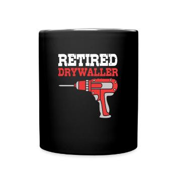Construction site drywall assembly fitter - Full Colour Mug - black - Front