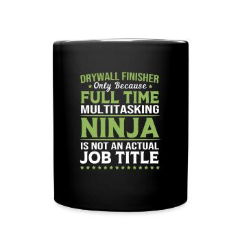 Construction site drywall assembly fitter - Full Colour Mug - black - Front