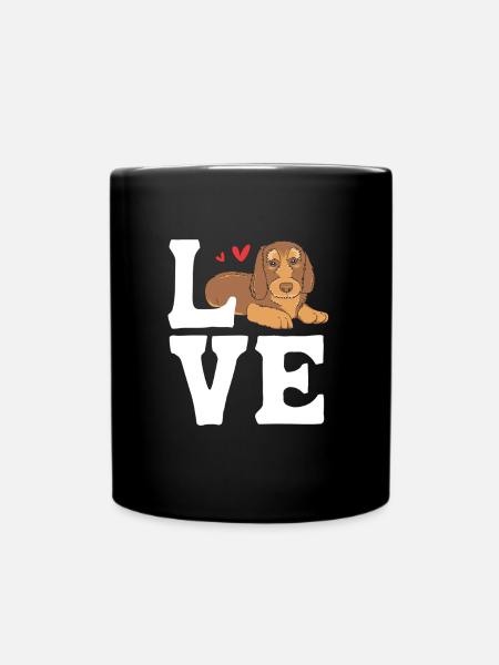 Dachshund Rauhaardackel - Tasse einfarbig - Schwarz