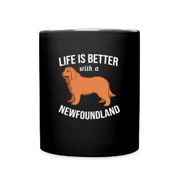 Neufundländer - Tasse einfarbig - Schwarz - Vorne