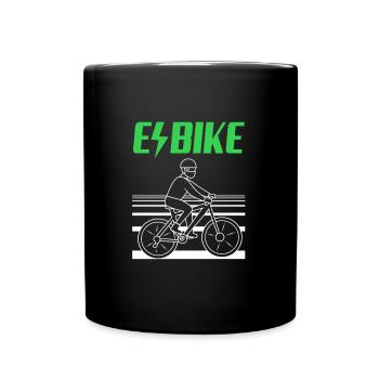 E-Bike EBike E Bike - Tasse einfarbig - Schwarz - Vorne