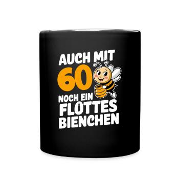 &0. Geburtstag &0 Jahre Flottes Bienchen Frau - Tasse einfarbig - Schwarz - Vorne