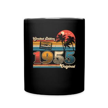 70e anniversaire 70 ans Né 1955 Homme Femme - Mug uni - noir - Devant