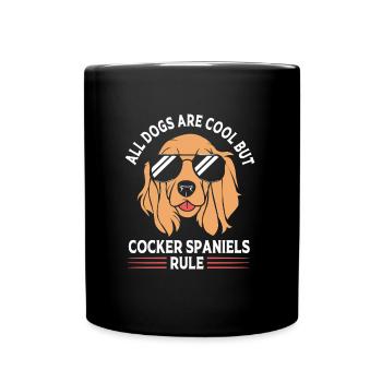 Cocker Spaniel Vater - Tasse einfarbig - Schwarz - Vorne