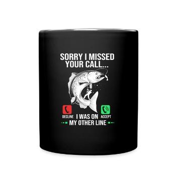 Trout Fishing Hook Fishing Rod Angler Frogfish - Full Colour Mug - black - Front
