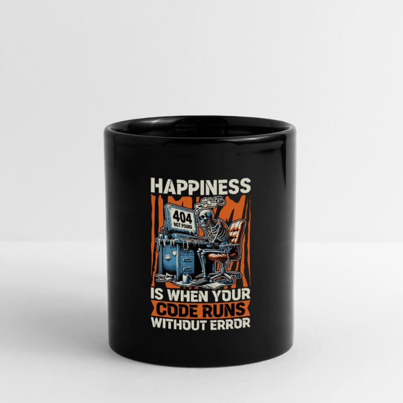Coder Happiness Is When Your Code Runs Developer Tasse einfarbig
