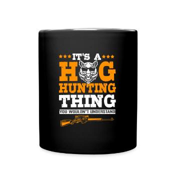 Wild boar hunting - Full Colour Mug - black - Front