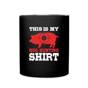 Chasse au cochon Chasseur Chasse au sanglier - Mug uni - noir - Devant