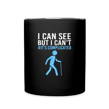 Blind Blindenschrift Braille - Tasse einfarbig - Schwarz - Vorne