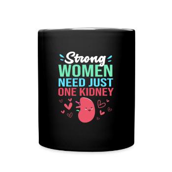 Nierenspender Spender Niere - Tasse einfarbig - Schwarz - Vorne