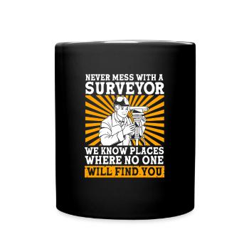 Landvermesser - Tasse einfarbig - Schwarz - Vorne