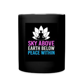 Zen Meditation Buddhismus Buddhist Buddha Chakra - Tasse einfarbig - Schwarz - Vorne