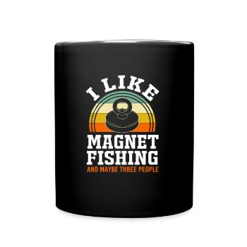 Magnetangeln Angeln Magnet Angler - Tasse einfarbig - Schwarz - Vorne
