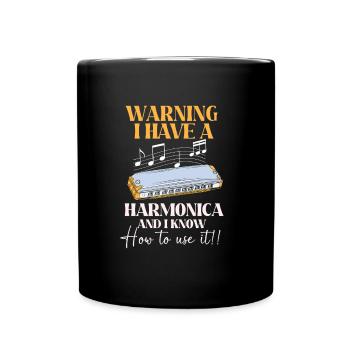 Mundharmonika - Tasse einfarbig - Schwarz - Vorne