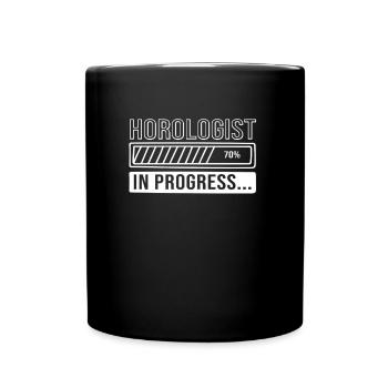 Uhrwerk Uhr - Tasse einfarbig - Schwarz - Vorne