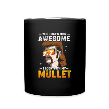 Mullet Haarschnitt Vokuhila - Tasse einfarbig - Schwarz - Vorne