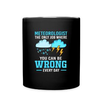 Meteorologie Meteorologe Wetter - Tasse einfarbig - Schwarz - Vorne